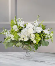Garden Glass Pedestal Centerpieces - Select Your Color Palette