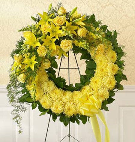 Single Color Floral Wreath Personalize your color Carithers Flowers