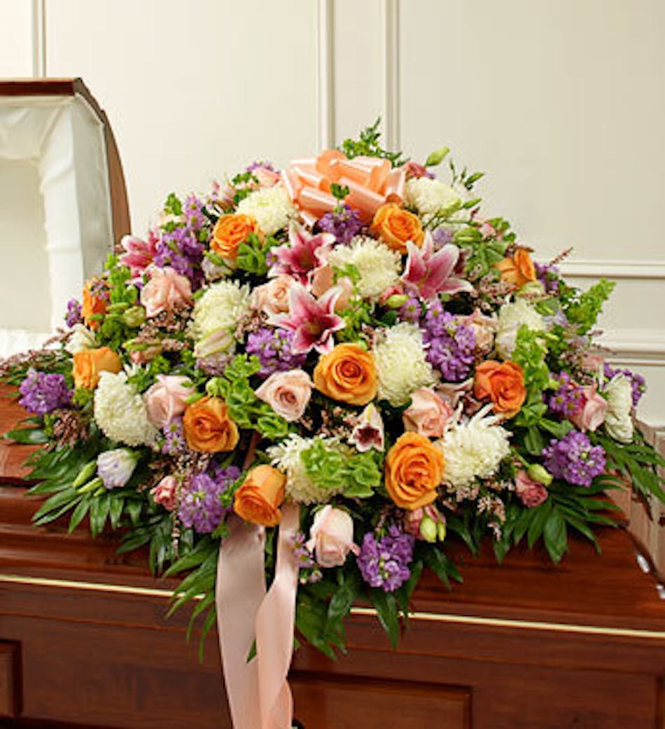 Casket Cover Featuring Spring Flowers