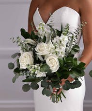 Bridal Bouquet - Loose White Garden Hand-tied Bouquet