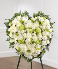 White Garden Sympathy Heart Design