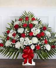 Red & White Sincere Sympathy Basket