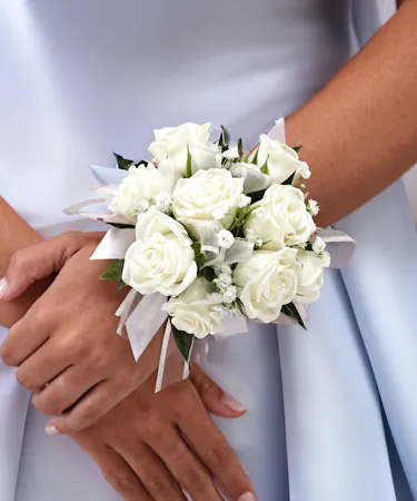 White Sweetheart Rose Wrist Corsage