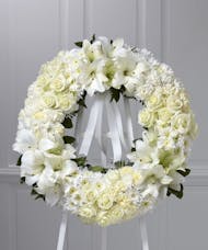 Nature's Elegance White Sympathy Wreath