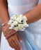 White Sweetheart Wrist Corsage by Carithers Flowers
