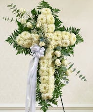 Beautiful White Funeral Cross