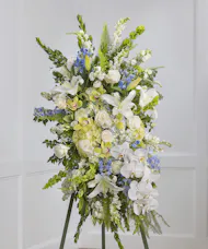 Blue & White Garden Sympathy Spray - Luxury Collection