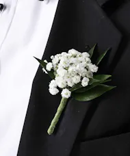 Babies Breath Boutonniere