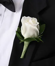 White Rose Boutonniere