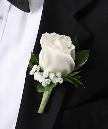 White Rose Boutonniere