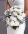 Bridal Bouquet - blue and white pave style bouquet