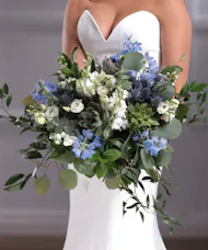Bridal Bouquet - Blue & White Boho Style