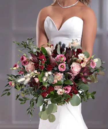Burgundy Boho Style Bridal Bouquet