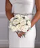 Bridal Bouquet of White roses in classic pave style.