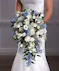 Bridal Cascade Bouquet of Blue and White Flowers