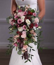 Bridal Bouquet - Elegant Burgundy Cascade