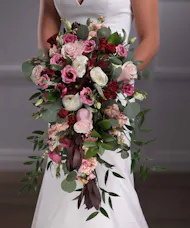 Bridal Bouquet - Elegant Burgundy Teardrop