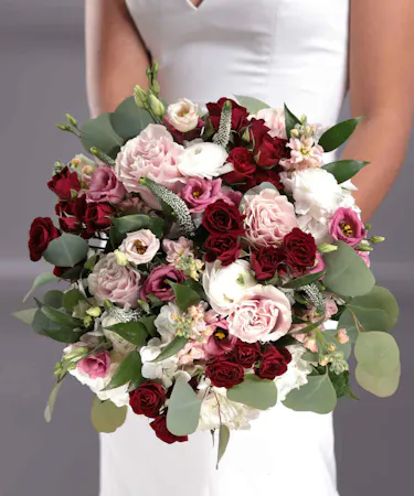 Burgundy Bridal Garden Bouquet