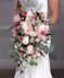 Pink and White Cascade Bridal Bouquet