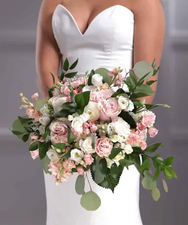 Pink and White Garden Bridal Bouquet