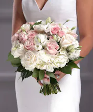 Bridal Bouquet - Pink & White Classic Hand-Tie Bouquet