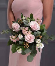Bridesmaid Pink Boho Style Bouquet