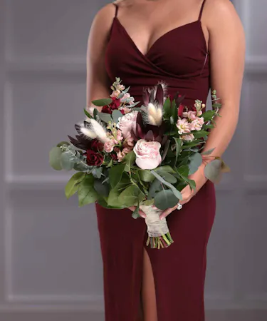 Burgundy Boho Style Wedding Bouquet
