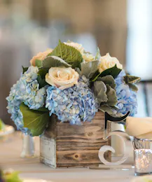 Blue & White Garden Box Centerpiece