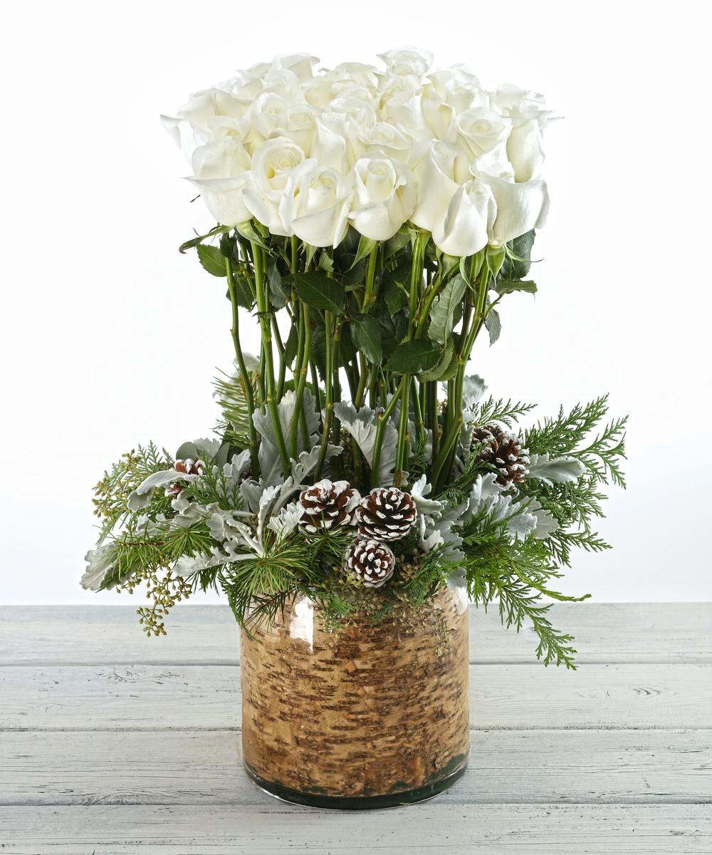 White Winter Roses by Carithers Flowers Atlanta