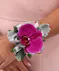 Purple Phalaenopsis Orchid Corsage with Dusty Miller and Rhinestones