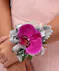 Purple Phalaenopsis Orchid Corsage with Dusty Miller and Rhinestones