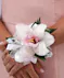 White cymbidium orchid wrist corsage