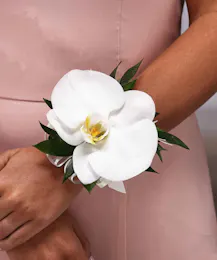 White Phalaenopsis Wrist Corsage