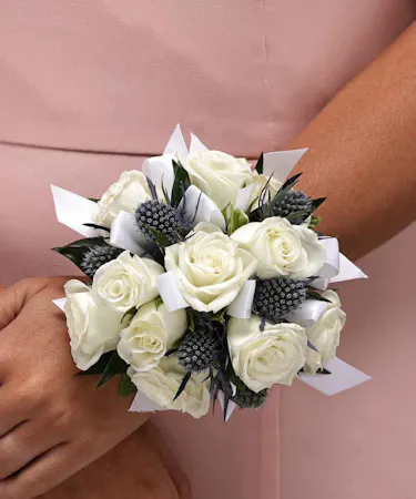 White Sweetheart Rose Wrist Corsage