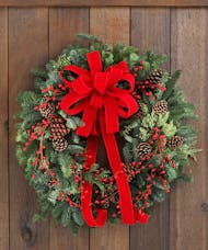 Decorated Fresh Holiday Wreath