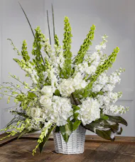 White Garden Sympathy Basket