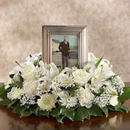 White Memorial Table Wreath - Small