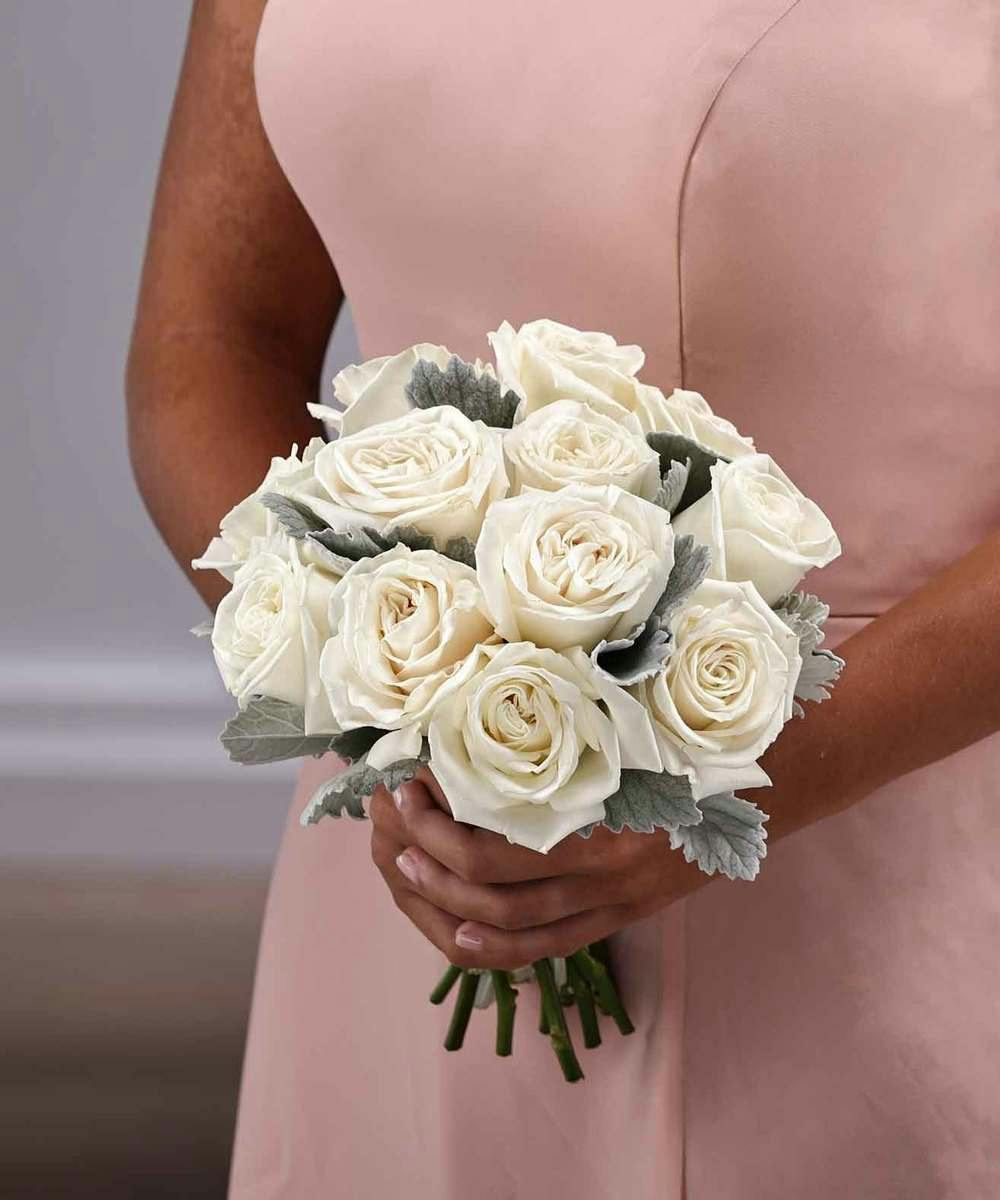 Classic White Rose Nosegay By Carithers Flowers Atlanta 5581