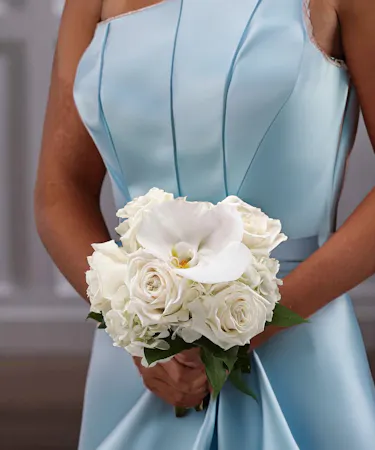 White Classic Roses & Orchid Nosegay