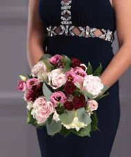 Bridesmaid Burgundy Garden Hand-Tie Bouquet