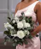 Bridesmaid White pave bouquet featuring hydrangea and roses