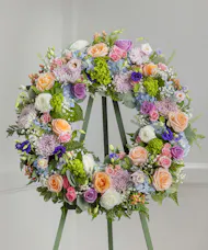 Pastel Garden Sympathy Wreath