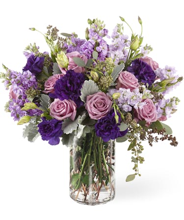 Custom Purple Lavender Flower Arrangements By Carithers Flowers Atlanta