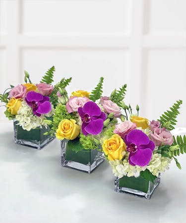 Spring Floral Cube Centerpieces