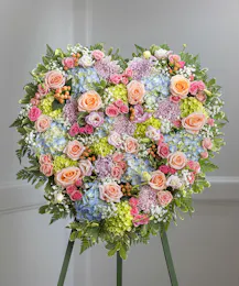 Pastel Garden Sympathy Heart Design
