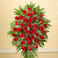 Three Dozen Rose Spray on Easel