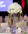 Glass trumpet of white hydrangea for tabletop events