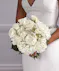 Bridal Bouquet of White Roses and Hydrangea