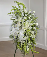White Garden Sympathy Spray - Luxury Collection