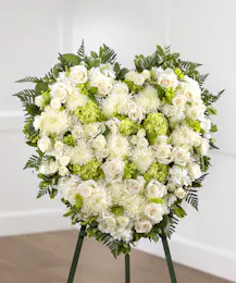 White Garden Sympathy Heart Design